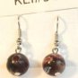 Black Round Red Yellow White Millefiori Dangle Earrings