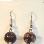 Black Round Red Yellow White Millefiori Dangle Earrings