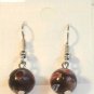 Black Round Red Yellow White Millefiori Dangle Earrings