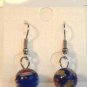 Blue Round Red Yellow Millefiori Dangle Earrings