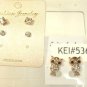 Lot 3 Clear Owl Rhinestone Stud Earrings