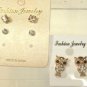 Lot 3 Clear Owl Rhinestone Stud Earrings