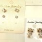 Lot 3 Clear Owl Rhinestone Stud Earrings