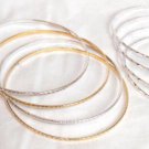 Lot 12 Thin Bangle Bracelets Bead Gold Silver Tone
