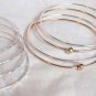 Lot 12 Thin Bangle Bracelets Bead Gold Silver Tone