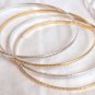 Lot 12 Thin Bangle Bracelets Bead Gold Silver Tone