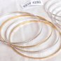 Lot 12 Thin Bangle Bracelets Bead Gold Silver Tone