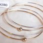 Lot 12 Thin Bangle Bracelets Bead Gold Silver Tone