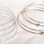 Lot 12 Thin Bangle Bracelets Bead Gold Silver Tone