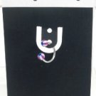 18 Gauge Horseshoe Blue Purple UV Acrylic Ball Lip Nose Body Piercing Jewelry