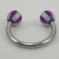 18 Gauge Horseshoe Blue Purple UV Acrylic Ball Lip Nose Body Piercing Jewelry