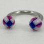 18 Gauge Horseshoe Blue Purple UV Acrylic Ball Lip Nose Body Piercing Jewelry