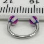 18 Gauge Horseshoe Blue Purple UV Acrylic Ball Lip Nose Body Piercing Jewelry