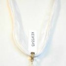 Clear Yellow Millefiori Teardrop Pendant White Organza Wax String Necklace