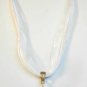 Clear Yellow Millefiori Teardrop Pendant White Organza Wax String Necklace