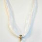 Clear Yellow Millefiori Teardrop Pendant White Organza Wax String Necklace