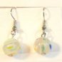 Clear Round Green Blue Yellow White Millefiori Dangle Earrings