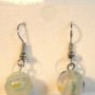 Clear Round Green Blue Yellow White Millefiori Dangle Earrings
