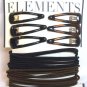 Elements Black Brown 18 Ponytail Holders 6 Hair Clips 92023