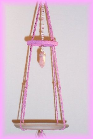 Hanging Pink Jute Display Shelf