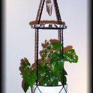 Black With White Shells & Quartz Crystals Plant Hanger