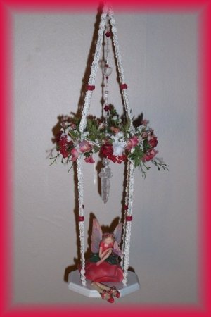 Hanging Red Rose Fairy Swing