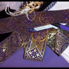 5 yds Fabric Garb Trim, 3 inch "Byzantia", SCA LARP Medieval Renaissance Purple Black Gold Jacquard