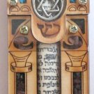 Lovely wood 4" mezuza mezuzah star of Magen David hamsa