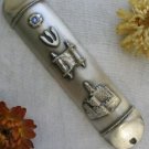Pewter 5" 10cm mezuzah mezuza Jerusalem torah  scroll