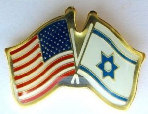 Israel army IDF Israel U.S.A coordination unit pin flag