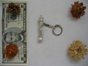 Silver mezuzah KEYCHAIN travel blessing scroll kabbalah