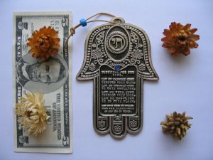 Charm silver hamsa English home bless kabbalah Israel