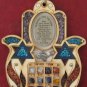 Wood hamsa 12 hoshen gems Star of David w/ bless Israel