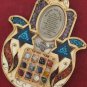 Wood hamsa 12 hoshen gems Star of David w/ bless Israel