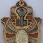 Wood hamsa & home bless & key of wealth kabbalah amulet
