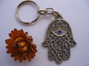Lovely Hamsa Ring key chain keychain luck charm Judaica