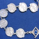 7 bless charm chain w/ heart doves from Israel kabbalah