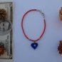 3 RED STRING BRACELETS lot heart kabbalah Israel charm