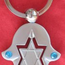 Hamsa & spinning Star of David keychain w/ travel bless