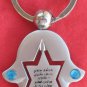 Hamsa & spinning Star of David keychain w/ travel bless