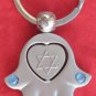 Hamsa w/ heart spin keychain star of David safe journey