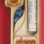 Wood car mezuzah with hamsa & journey Non Kosher scroll