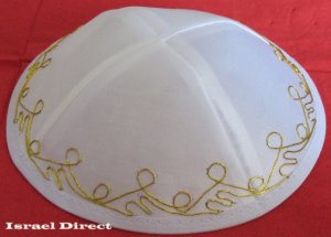 Satin embroidered Kippa Yarmulke Kipa Kippah skullcap