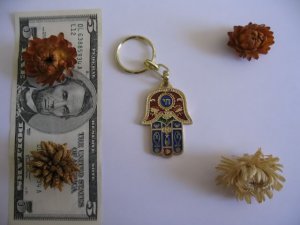 Hamsa chai jewish keychain kabbalah charm from Israel