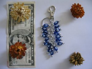 Evil eye protection key chain w beads kabbalah charm