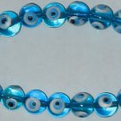 Purple cyan evil eye protection beads kabbalah bracelet