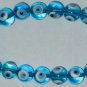 Purple cyan evil eye protection beads kabbalah bracelet