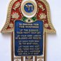 Gold Hamsa w/ English business bless kabbalah judaica