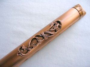 Fine art Hebrew letters engraved copper mezuzah mezuza