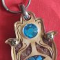 Little hamsa wood keychain w/ travel bless gem wooden